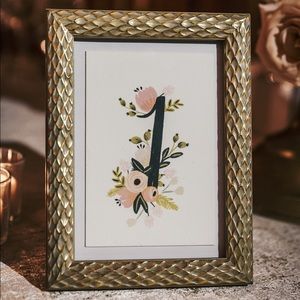 Table numbers by Rifle Paper Co, white pink floral